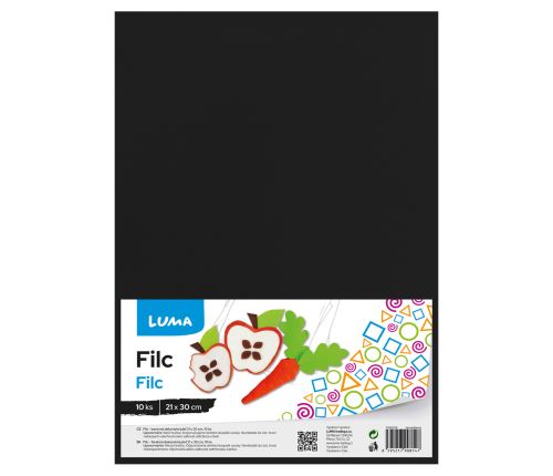 Filc A4 černý LUMA