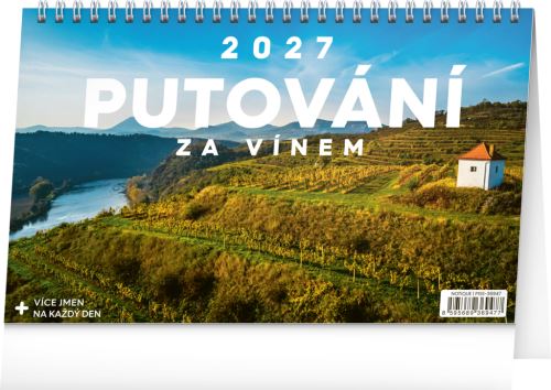 Kalendář stolní - Putování za vínem 2027 - 23,1 x 14,5 cm   PGS-36947