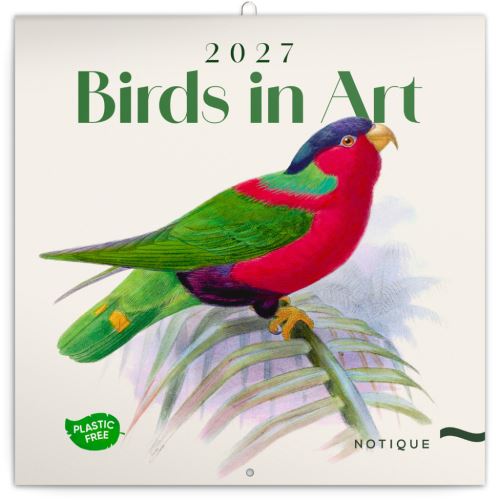 Kalendář poznámkový - Ptáčci 2027 - PLASTIC FREE - 30 x 30 cm   PGP-36977