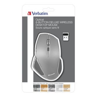 Myš Verbatim Deluxe bezdrátová, šedá, 1600DPI