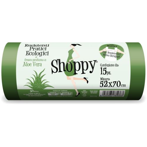 Odpadkové pytle  SMP Shoppy - Aloe Vera - 30l - 52x70 cm - 15ks   SH02