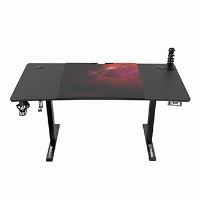 Herní stůl ULTRADESK LEVEL V2 RED - 140x68cm, 72-117cm, elektricky nastavitelná výška (6)