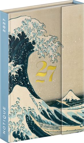 Diář týdenní - Katsushika Hokusai 2027 - magnetický - 11 x 16 cm   PGD-37251-V