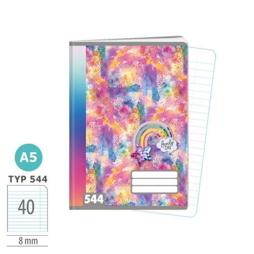 Sešit A5 - 544 - 40listů - Rainbow Ella   1592-0426