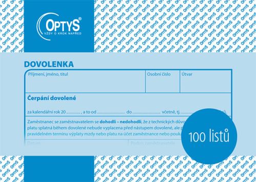 Dovolenka A6, 100 listů OP1146