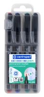 Popisovač CD/DVD/BD - PEN 4606/4, 4ks mix, 1mm, kulatý hrot, CENTROPEN