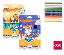 Pastelky trojhranné 18 barev WOW DELI EC138-18 mix E330497 (1)