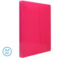Pořadač A4 NEON - 4 kroužkový růžový