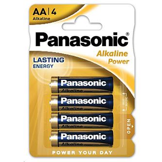 Baterie alkalická, AA, 1.5V, Panasonic, blistr, 4-pack, Alkaline power - doprodej