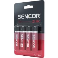 Sencor Jednorázová zinkouhlíková baterie AA, 4-pack (5)