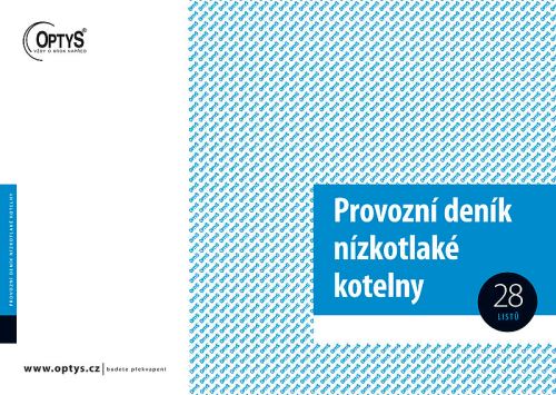 Provozní deník nízkotlaké kotelny A4 OP12401