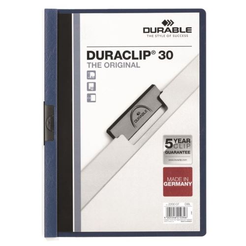Rychlovazač A4 DURABLE DURACLIP 30 listů, tm.modrý 2200-07