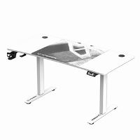 Herní stůl ULTRADESK LEVEL V2 WHITE, 140x68cm, 72-117cm, elektricky nastavitelná výška (6)