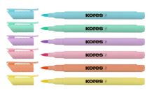 Popisovač KORES - Pastel Style - štětečkový hrot - 6 barev   21462 (1)