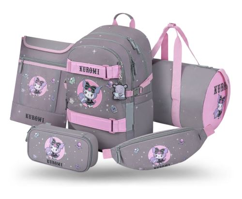 Školní set 5 BAAGL - Skate Kuromi Grey - batoh, penál, taška, ledvinka, obal   A-36436