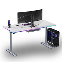 Herní stůl ULTRADESK QUEST - 140x70cm, 72-120cm, šedá-bílá (6)