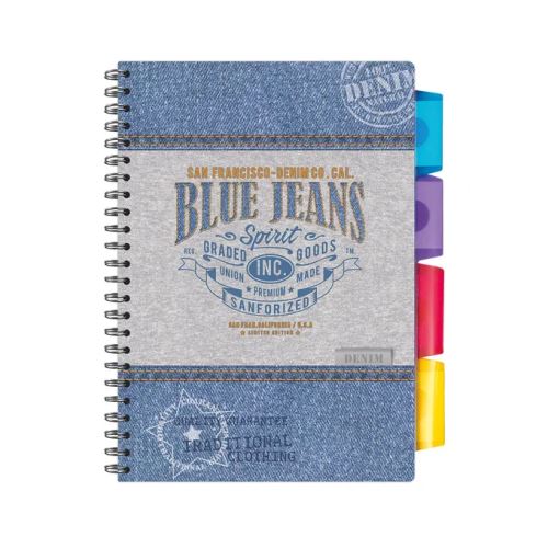 Blok kroužkový A5 s rozřazovačem - 'Blue Jeans'  1546-0288 doprodej