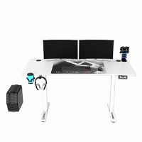 Herní stůl ULTRADESK LEVEL V2 WHITE, 140x68cm, 72-117cm, elektricky nastavitelná výška (2)