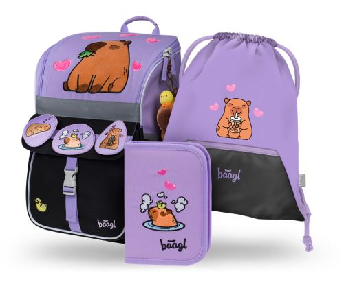 Školní set BAAGL - Zippy - Kapybara - aktovka, penál, sáček   A-35971