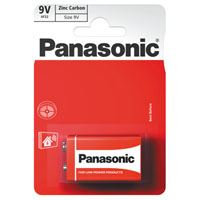 Baterie zinkouhlíková, 6F22, 9V, Panasonic, blistr, 1-pack (1)