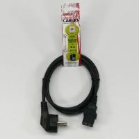 Síťový kabel LOGO - 230V napájecí, CEE7 (vidlice) - C13, 2m, VDE approved, černý (5)