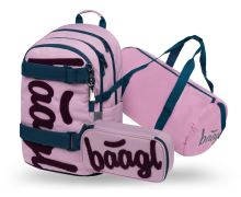 Školní set 3 BAAGL - Skate - Rose - batoh, penál, sportovní taška   A-36050