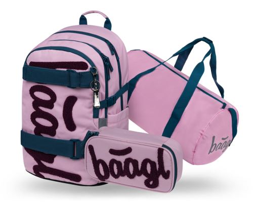 Školní set 3 BAAGL - Skate - Rose - batoh, penál, sportovní taška   A-36050