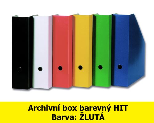 Archivní box barevný HIT, seříznutý, žlutý 32,5x25,5x7,5cm, 1ks/30 216.04