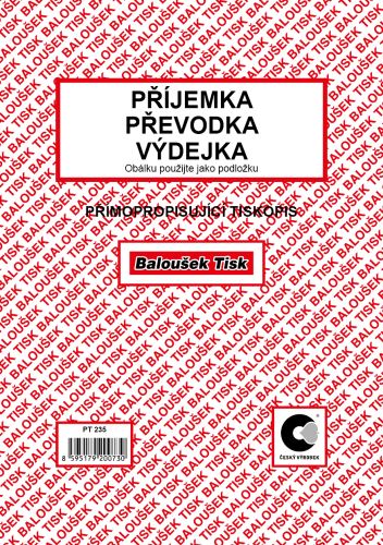Příjemka Převodka Výdejka A5, průpisný PT235