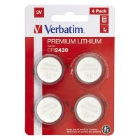 Baterie lithiová, knoflíková, CR2430, 3V, Verbatim, blistr, 4-pack, 49534