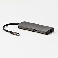 Dokovací stanice USB 3.1 Type-C -šedá, All New, HDMI, RJ45, microSD, USB C (PD), 2x USB3.0 (7)