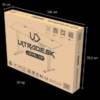 Herní stůl ULTRADESK LEVEL V2 RED - 140x68cm, 72-117cm, elektricky nastavitelná výška (10)