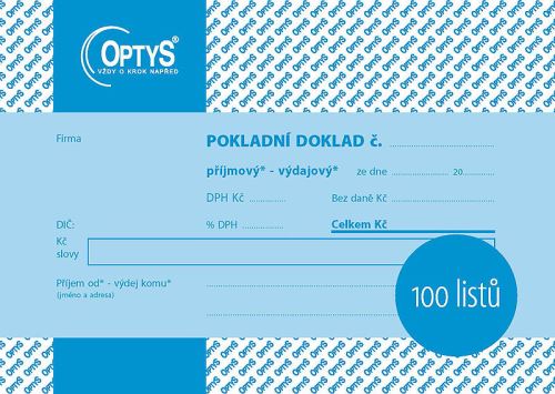 Univerzální pokladní doklad A6, 100 listů OP1094