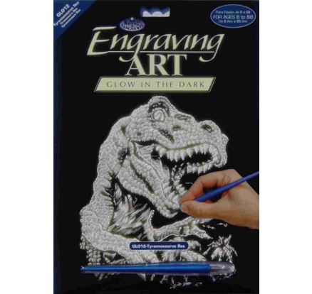 Škrabací obrázek- Svítící ve tmě- Tyranosaurus Rex GLO12