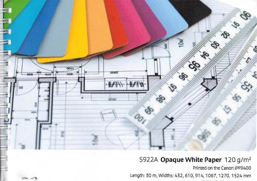PLOT 5922A Canon Opaque White Paper   914x30m/120g 36"