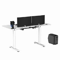 Herní stůl ULTRADESK LEVEL V2 WHITE, 140x68cm, 72-117cm, elektricky nastavitelná výška (18)