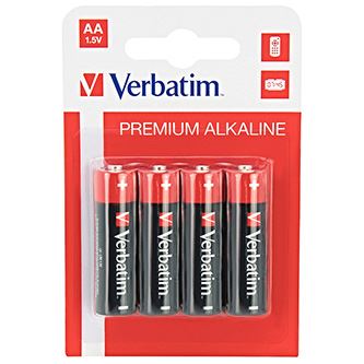 Baterie alkalická AA, Verbatim, 4-pack