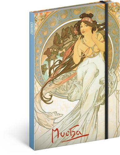 Notes Alfons Mucha - Hudba, linkovaný, 13 x 21cm          A-6191
