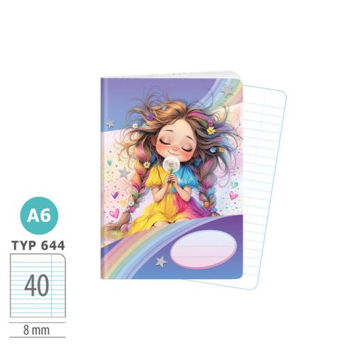 Sešit A6 - 644 - 40listů - Rainbow Ella   1598-0426-1