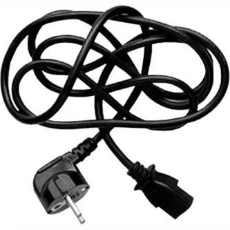 Síťový kabel LOGO - 230V napájecí, CEE7 (vidlice) - C13, 2m, VDE approved, černý
