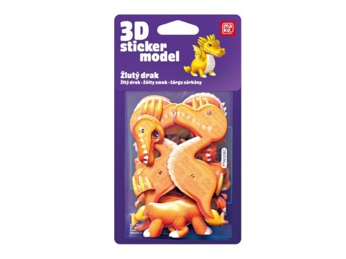 3D Sticker Model MAKE - Žlutý drak