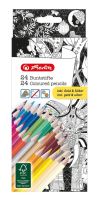 Pastelky Antistres. HERLITZ - 24 barev, trojhranné, lakované           50007479