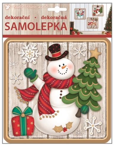 Samolepka plastická 23x18 cm, sněhulák    10351