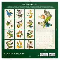 Kalendář poznámkový - Motýli 2027 - PLASTIC FREE - 30 x 30 cm   PGP-36980 (14)