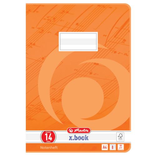 Sešit notový HERLITZ - A4/8-oranžový  03324407