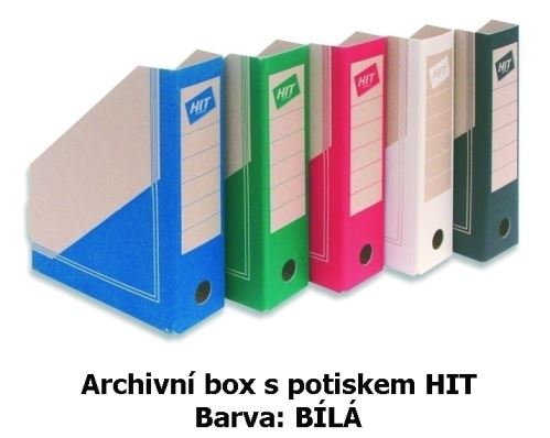 Archivní box Board Colour HIT, seříznutý s potiskem, bílý 30x23x7,5cm, 1ks/30 280.03