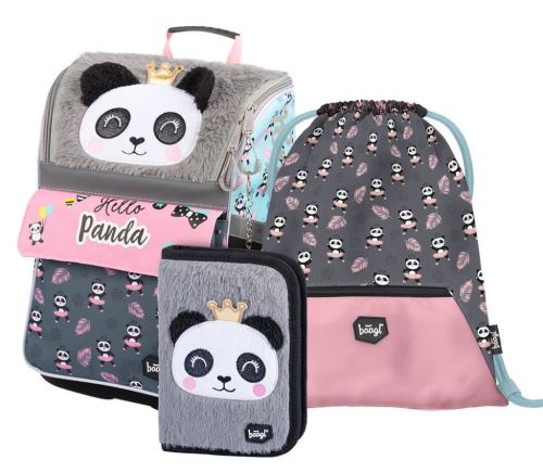 Aktovka školní set Zippy Panda - aktovka, penál, sáček   A-8897