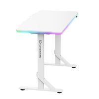 Herní stůl ULTRADESK IRON WHITE  132,5x60,5 cm, 71-81  cm, mechanicky nastavitelná výška,R (4)