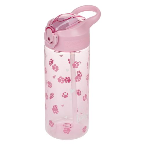 Láhev tritanová na na pití s brčkem - Tlapky, 500 ml   A-35413