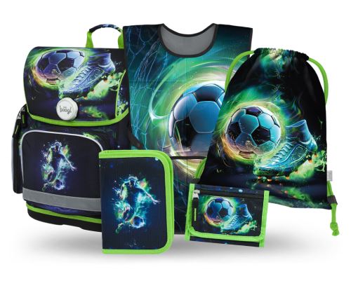 Školní set 5 BAAGL - Ergo Fotbal Hráč - aktovka, penál, sáček, zástěra, peněženka  A-36510